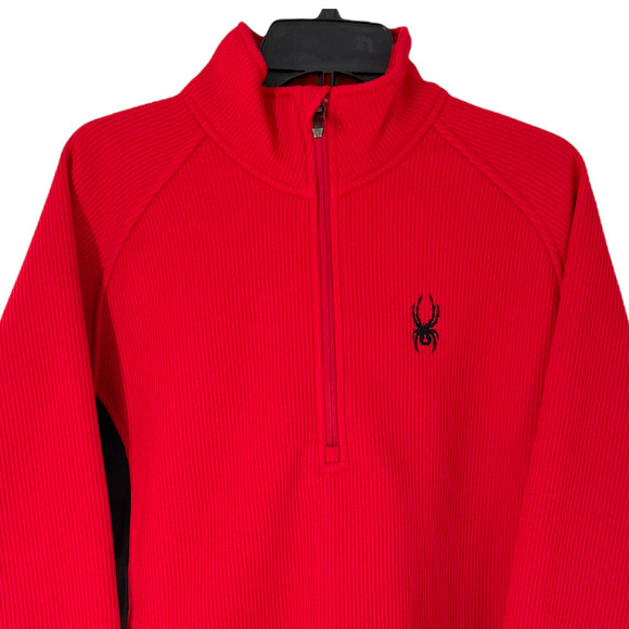 🔥SPYDER Men's Red & Black 1/4 Zip Outbound Jacket - Picture 3 of 9